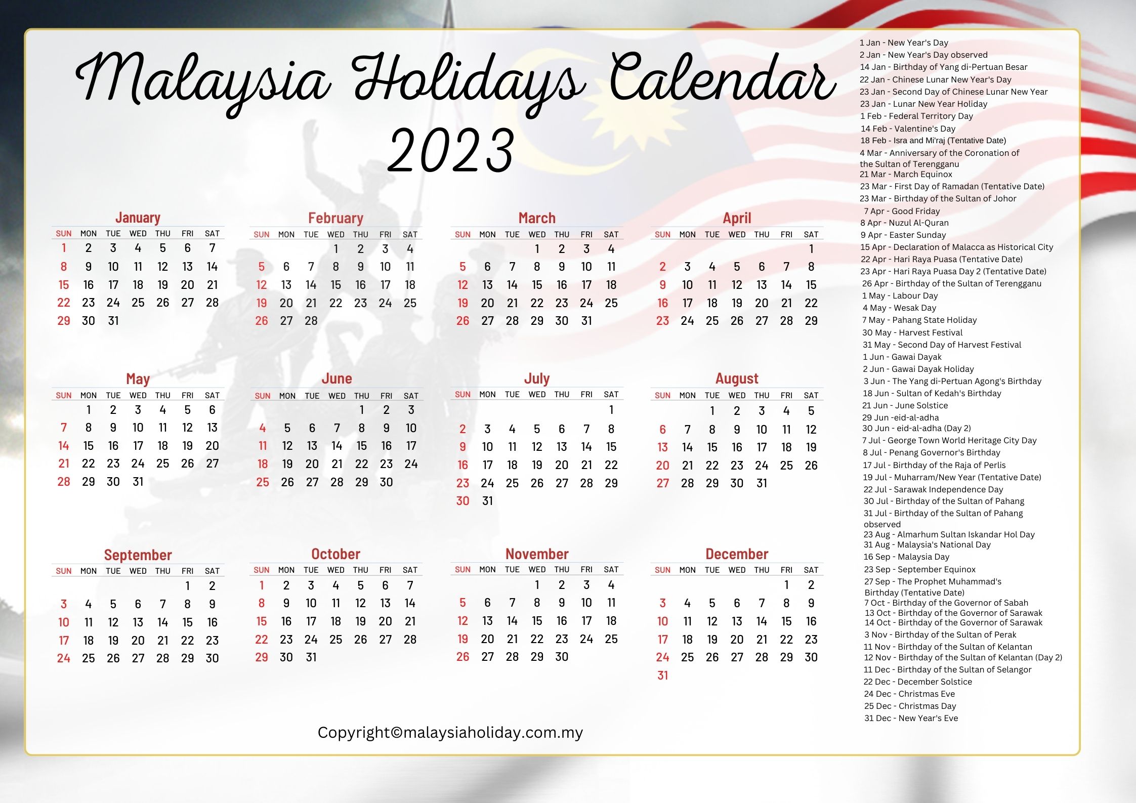 Printable Calendar 2025 Malaysia Public Holiday Pdf Download 